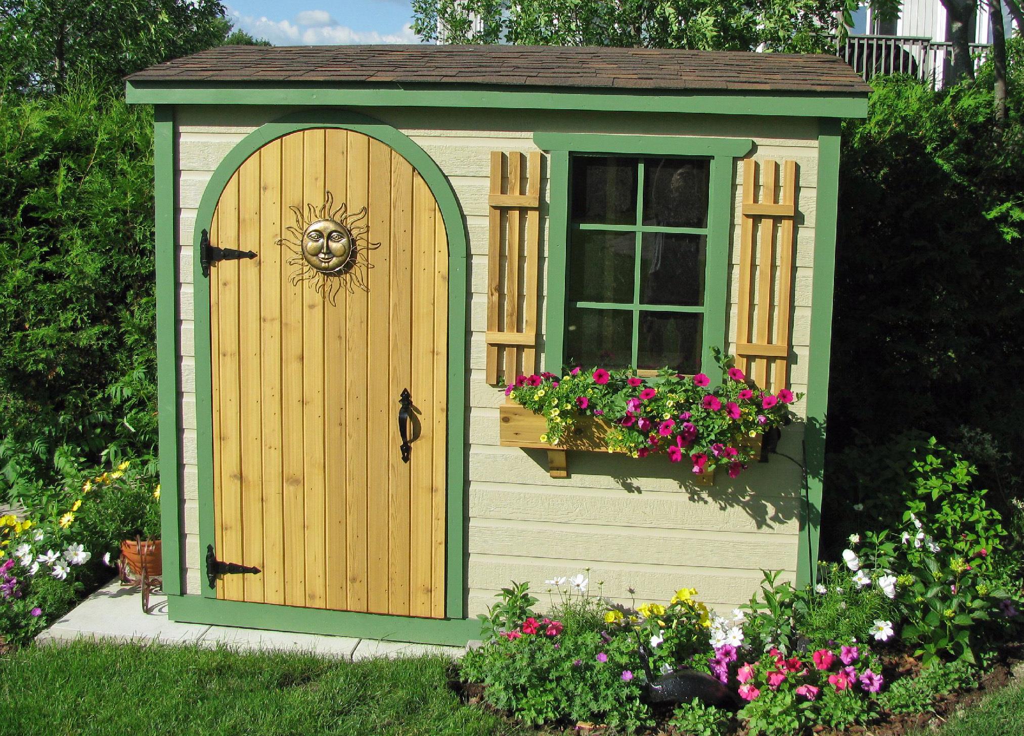 Canexel Sarawak shed 3x8 with arched single door in Nestleton, Ontario. ID number 115614-2