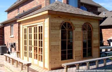 Soja spa enclosure 11x11 with pane arch window in Mississauga,Ontario.ID number 1309-2.