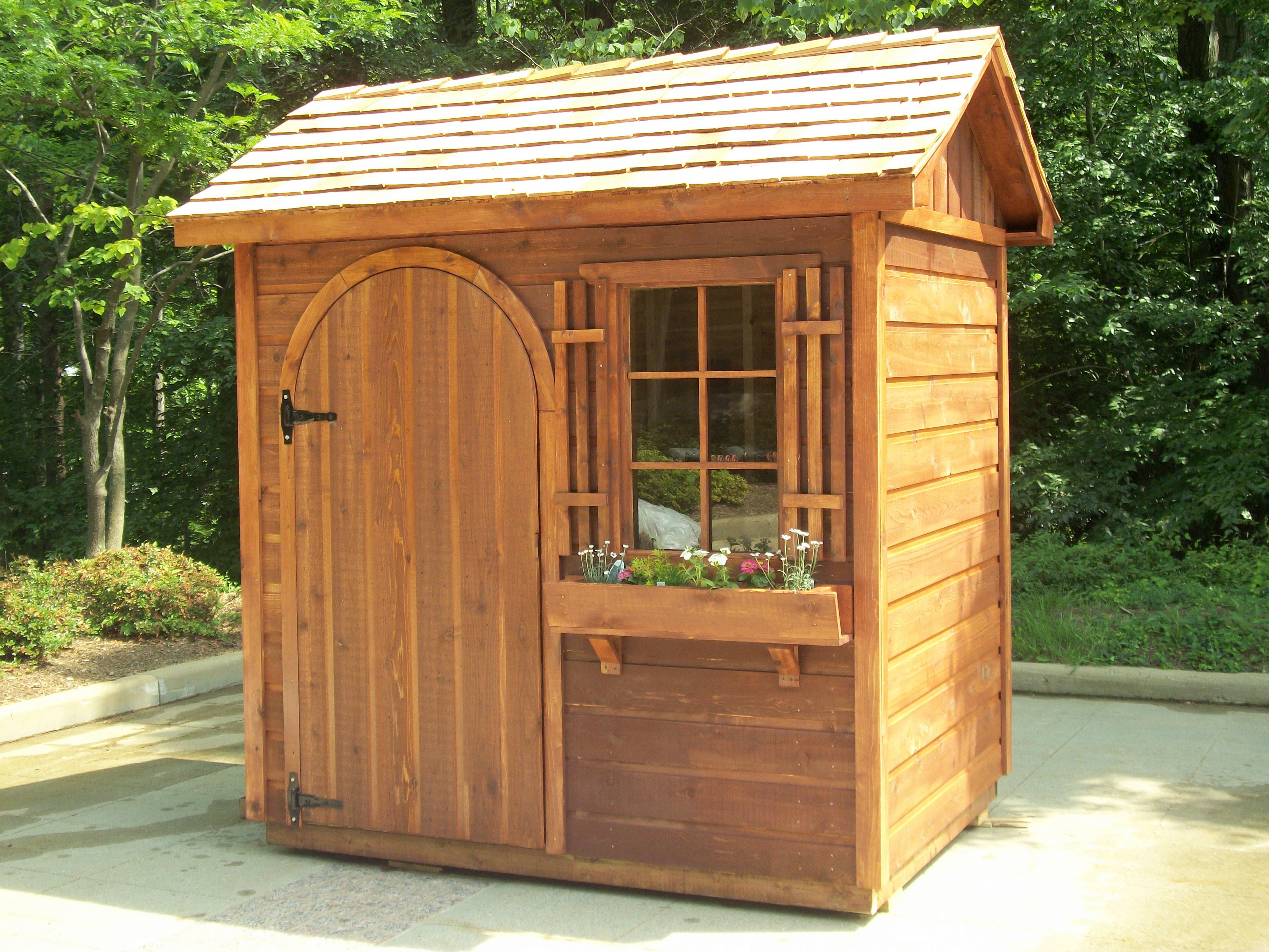 Palmerston shed kit 5x7 with arched single door in McLean Virginia. ID number 128807-1.