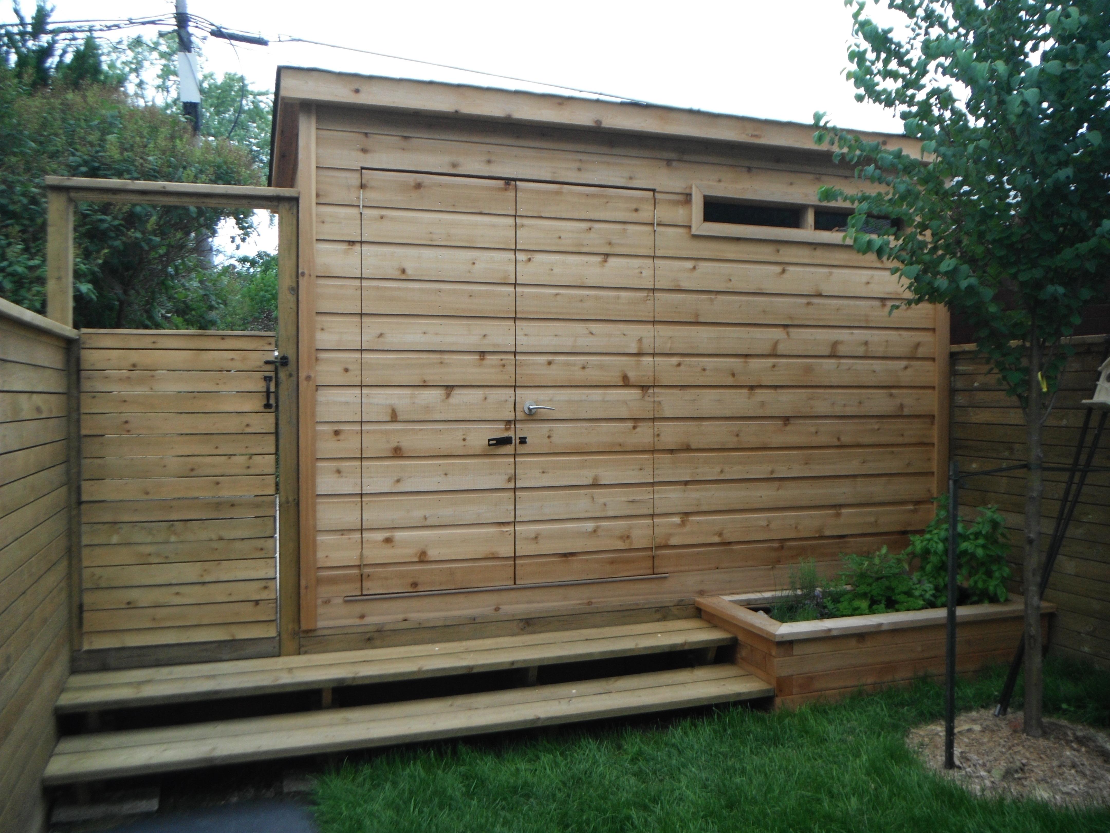 Cedar Sarawak shed 4x12 with concealed double doors in Toronto, Ontario. ID number 133451-1