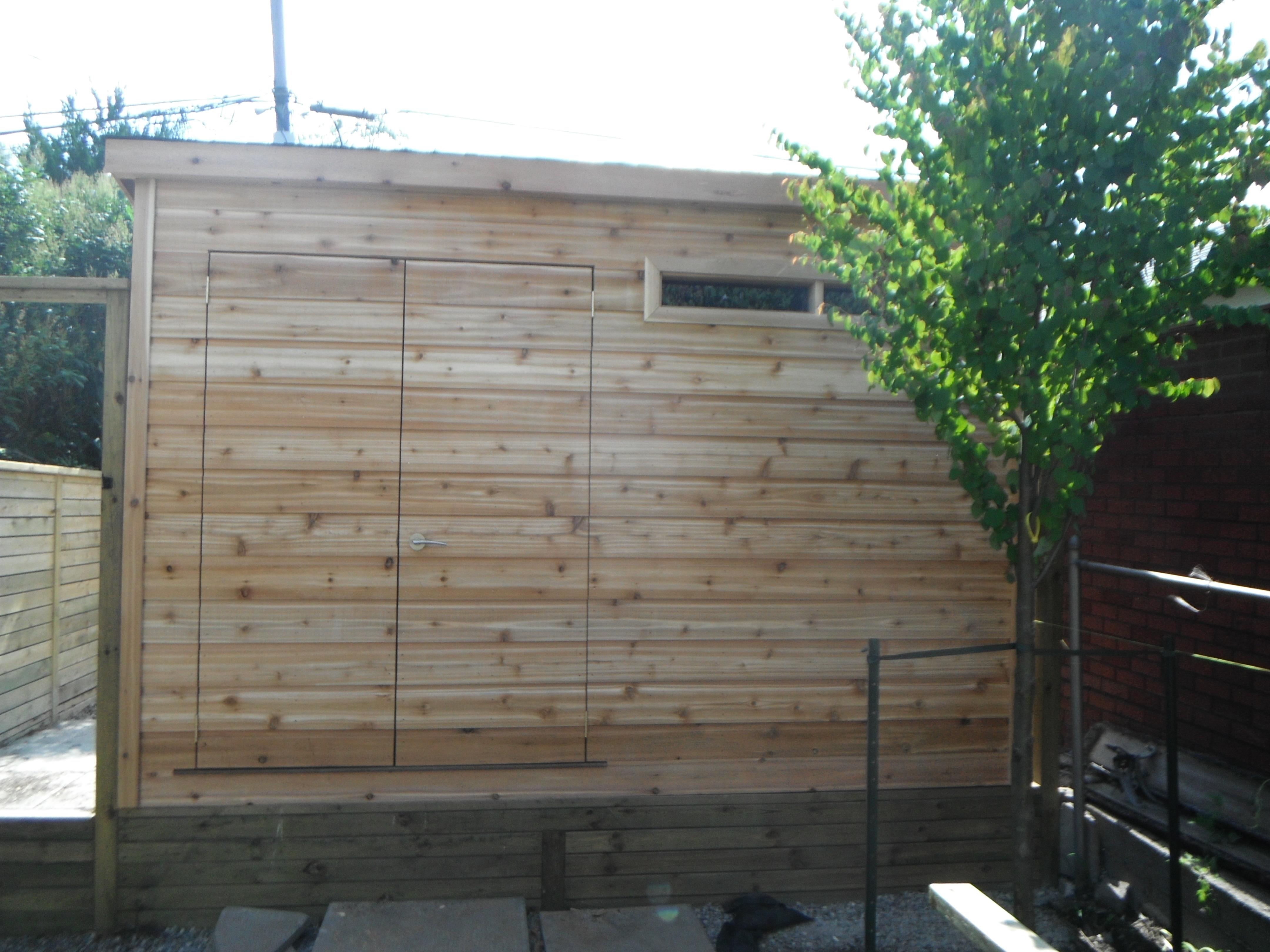 Cedar Sarawak shed 4x12 with concealed double doors in Toronto, Ontario. ID number 133451-2