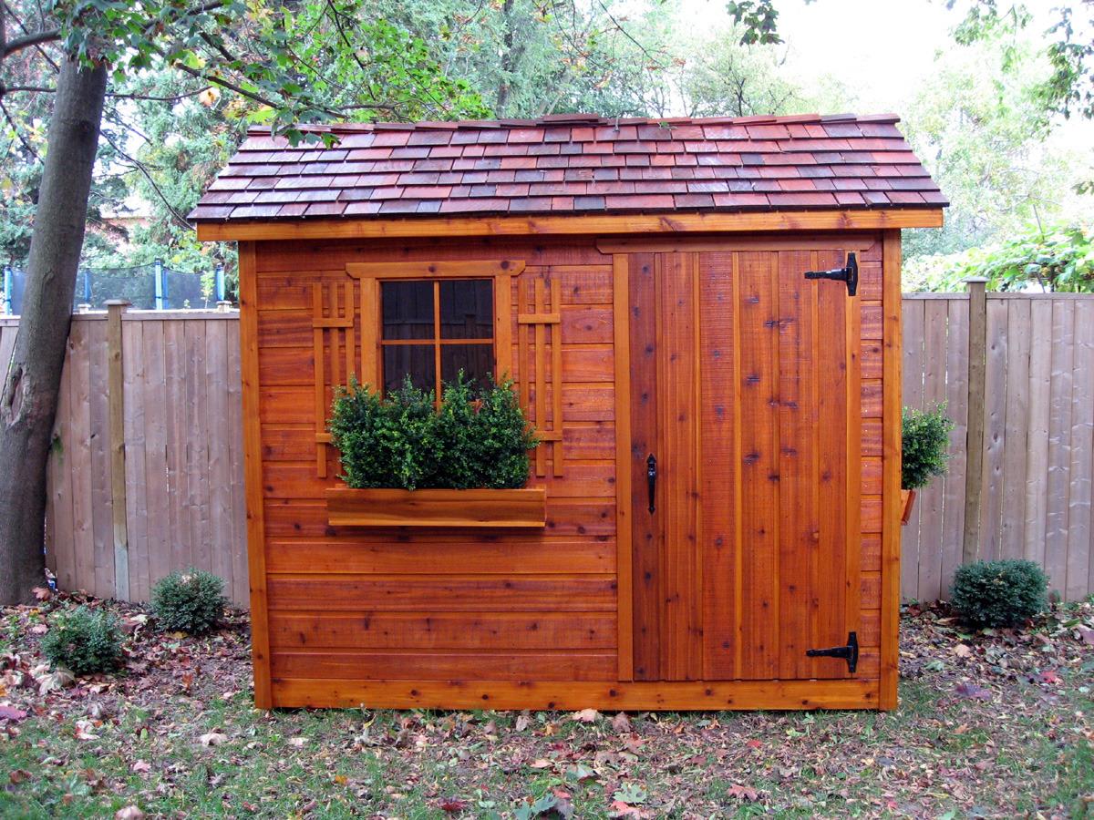 palmerston shed kit 5x9 with traditional flower boxes in Toronto Ontario.ID number 140091-3