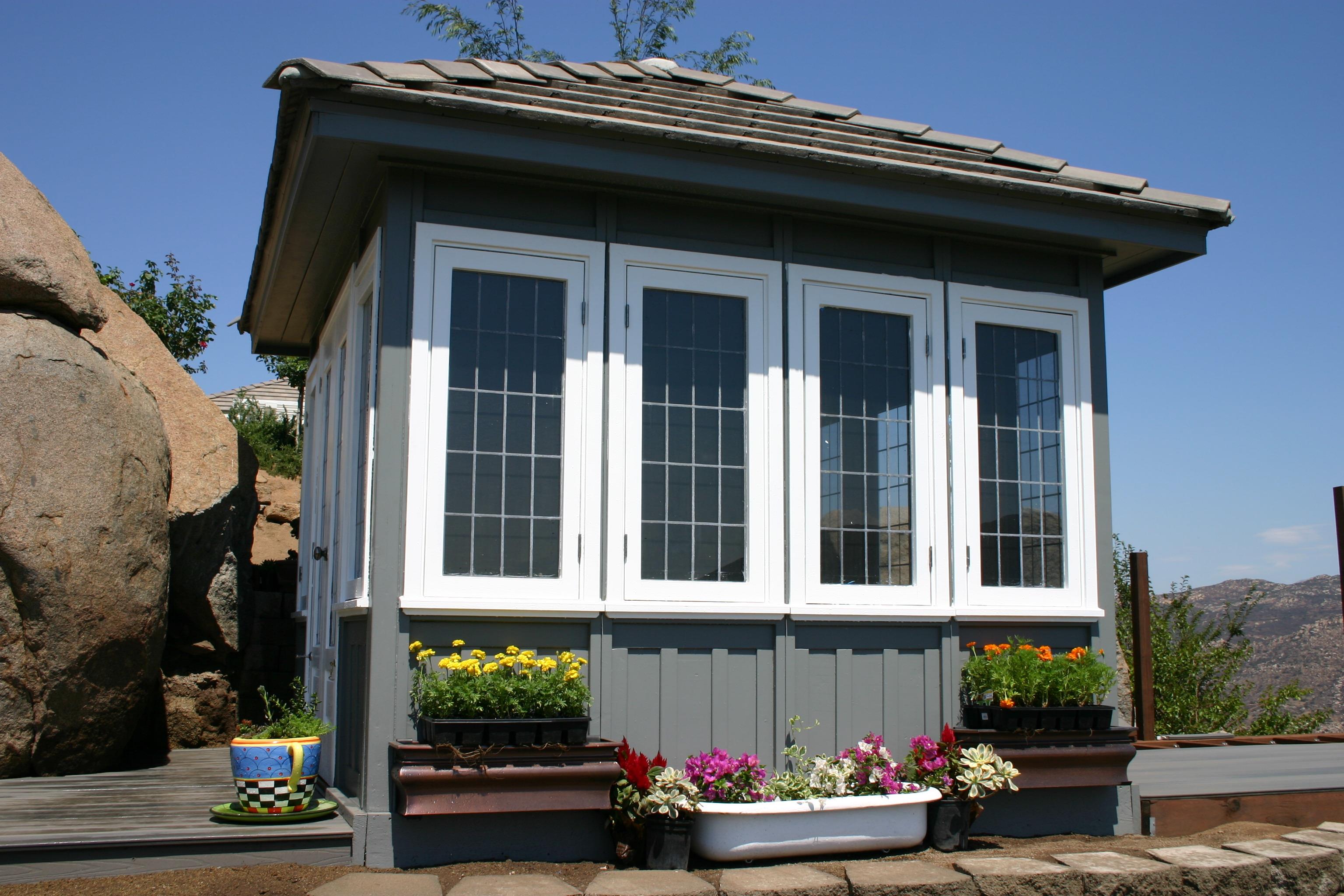 Coventry spa enclosure 10x10 with painted finish in El Cajon,California.ID number 152813-5.