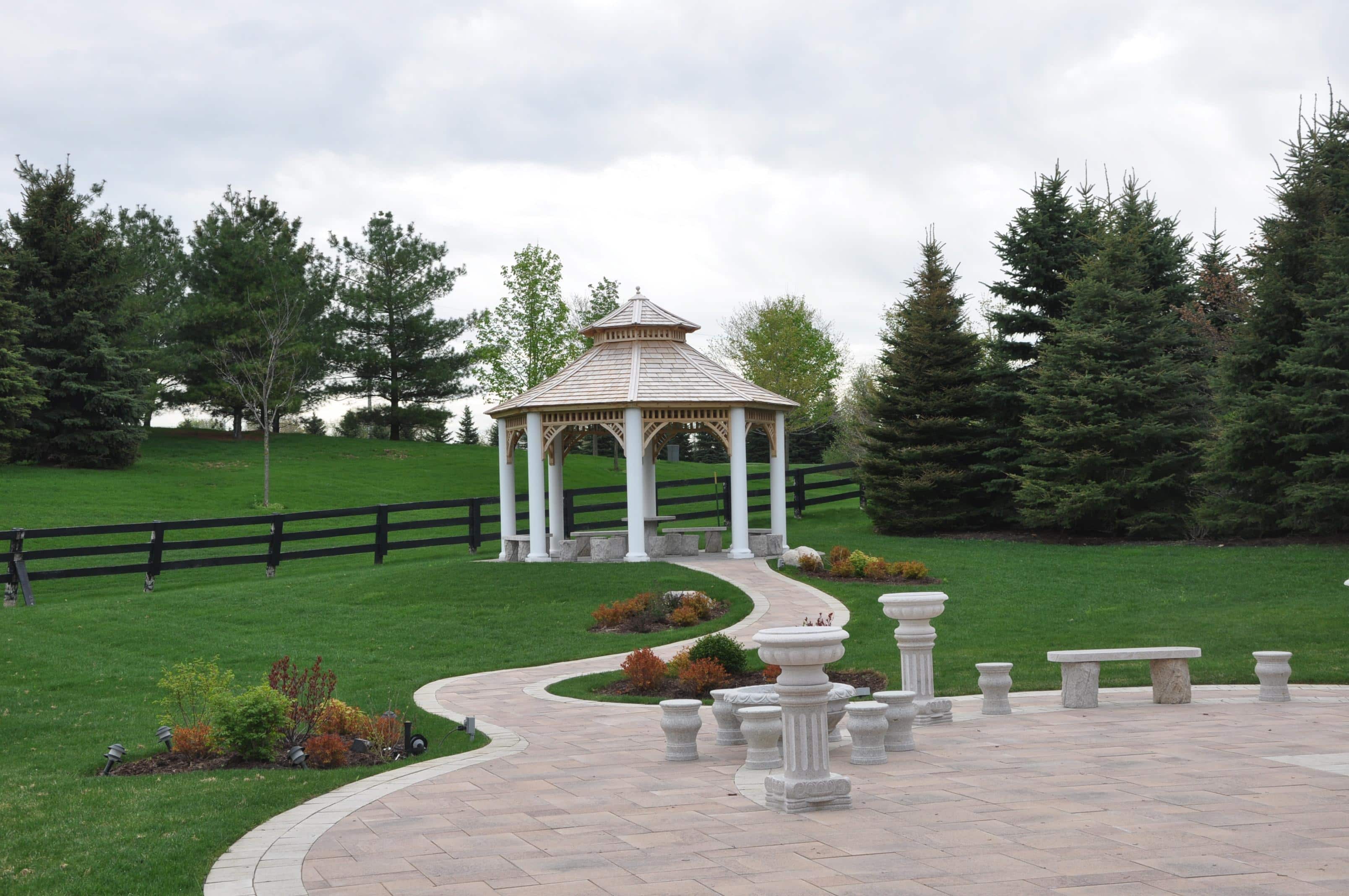 Front View of an backyard Gazebo Kit Design in Aurora Ontario - Summerwood Products