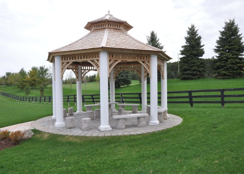 Front View of an backyard Gazebo Kit Design in Aurora Ontario - Summerwood Products
