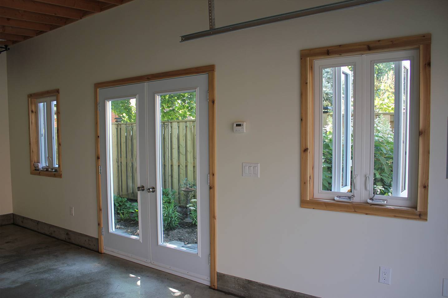 Interior view of 12' x 24' Canexel Urban Garage located in Scarborough, Ontario – Summerwood Produ