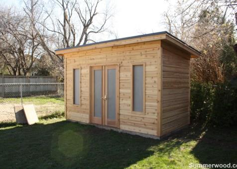 Cedar Urban Studio shed 7x14 with French double doors in North York, Ontario. ID number 176470.