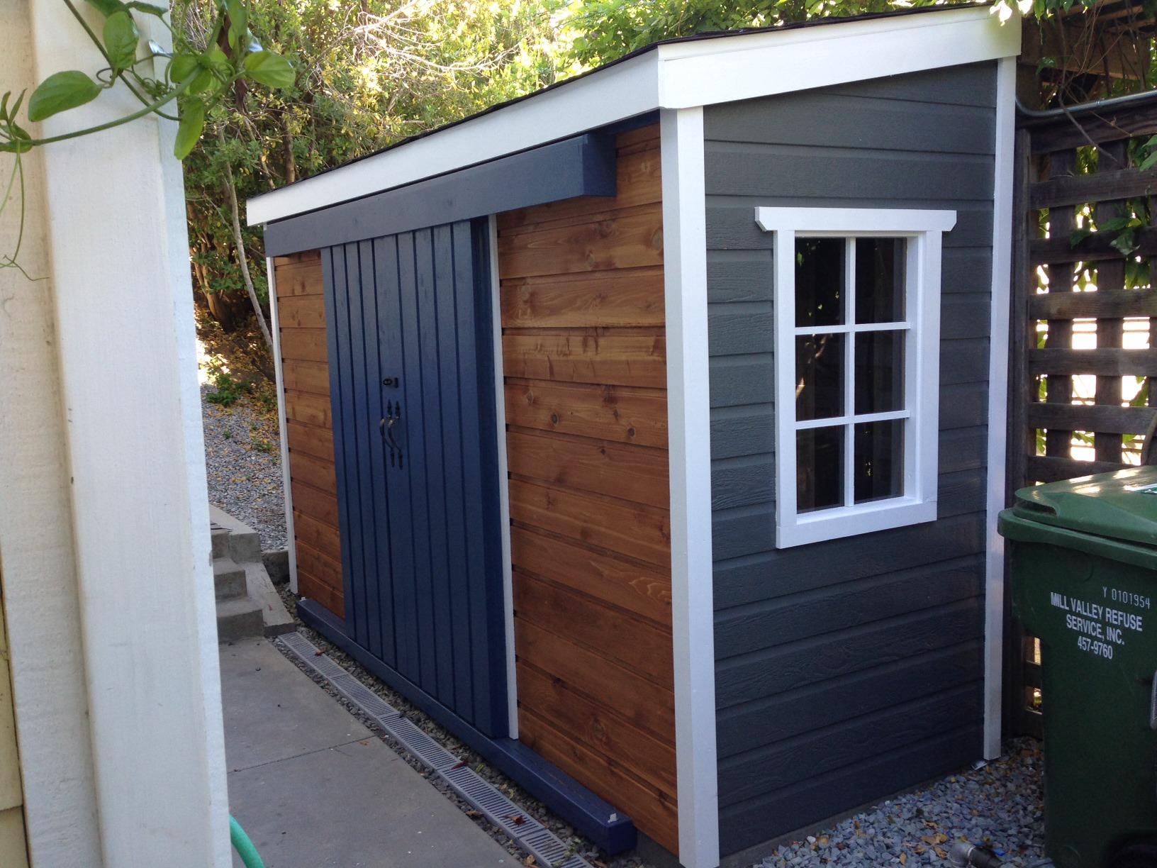 Cedar Sarawak shed 4x12 with sliding double doors in Mill Valley, California. ID number 178096-1