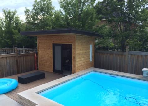 Verana pool cabana 7x12 with french double doorsin  Oakville Ontario. ID number 176695-4.