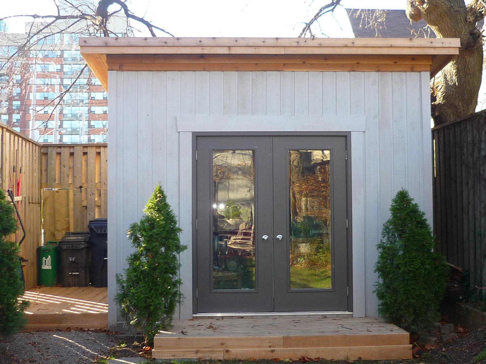 Cedar Urban Studio shed 8x12 with French double doors in Toronto, Ontario. ID number 178864-1