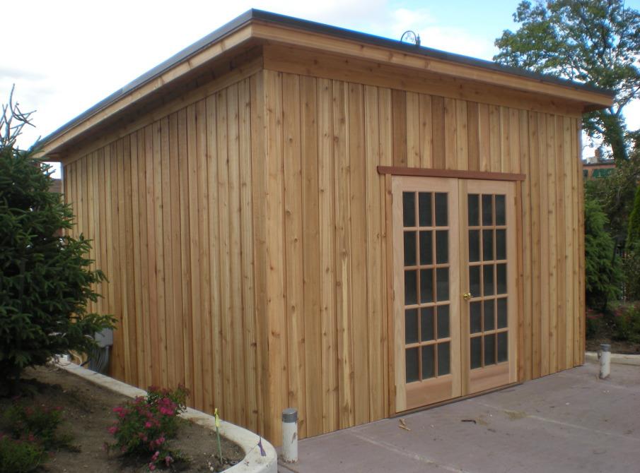 Cedar Urban Studio Shed 14x14 with French double doors in Toronto, Ontario. ID number 178893-2