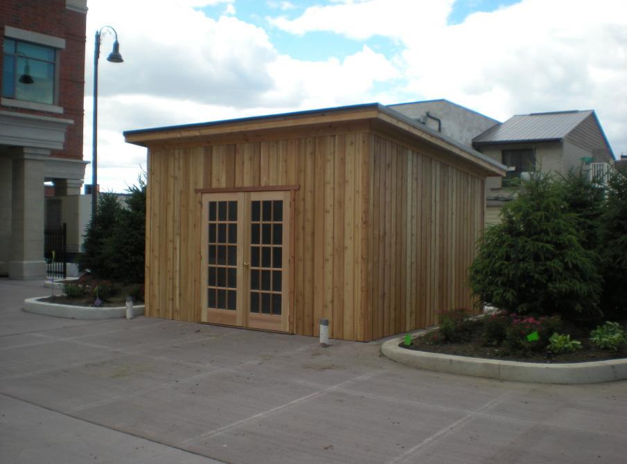 Cedar Urban Studio Shed 14x14 with French double doors in Toronto, Ontario. ID number 178893-1