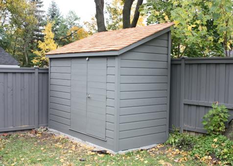 Cedar Sarawak shed 5x10 with concealed double doors in Toronto, Ontario. ID number 182416-1