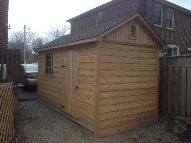 Palmerston garden shed 7x14 with Fixed shutters in Toronto Ontario. ID number 184512-1.