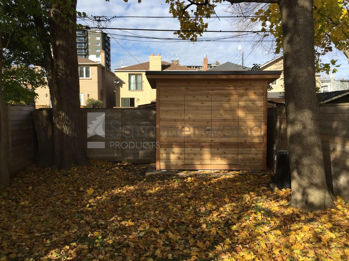 Cedar Urban Studio Shed 4x10 with concealed double doors in Toronto, Ontario. ID number 195490-2