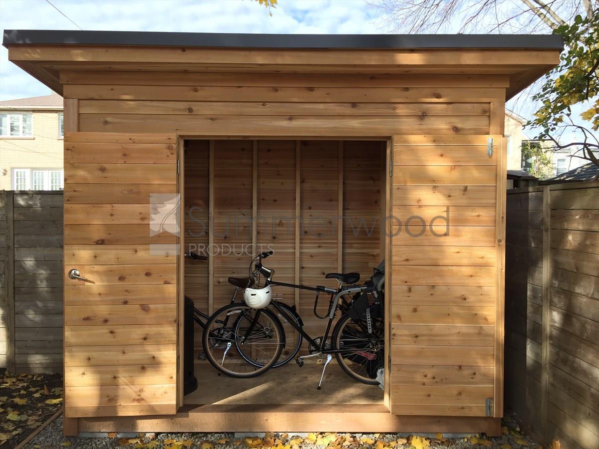 Cedar Urban Studio Shed 4x10 with concealed double doors in Toronto, Ontario. ID number 195490-4