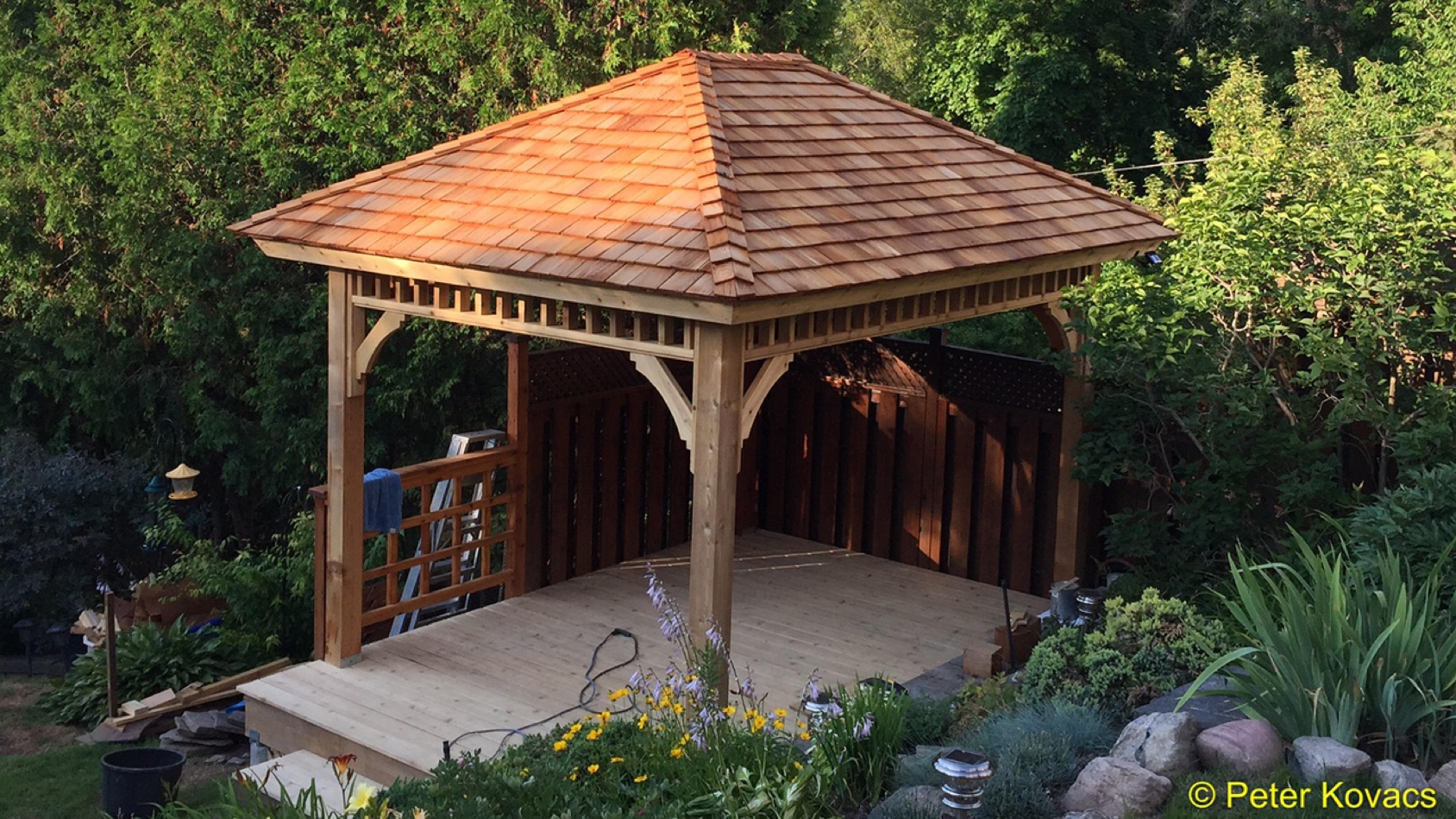 Montpellier gazebo 9x12 with omitted railing in Toronto Ontario. ID number 192173-2.