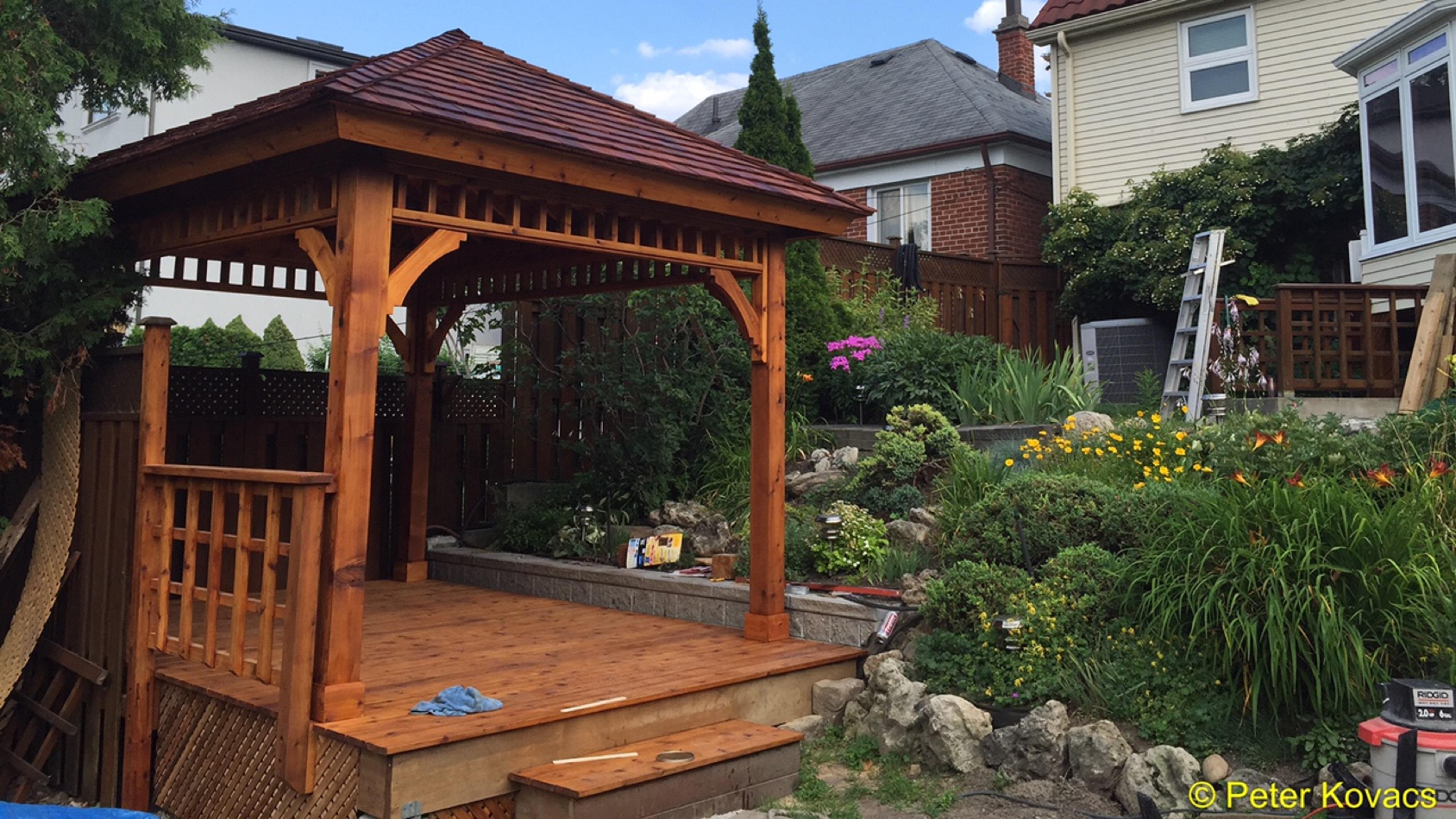 Montpellier gazebo 9x12 with omitted railing in Toronto Ontario. ID number 192173-3.