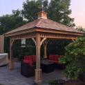 Montpellier gazebo 11x11 with Cedar shingles in Georgetown Ontario. ID number 191588-6.