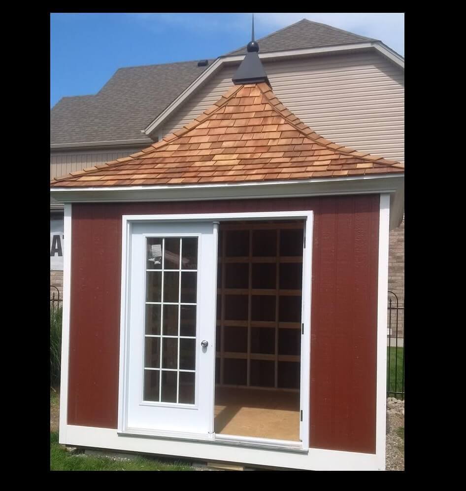 Melbourne garden shed 10x10 with transom window in Cambridge Ontario. ID number 191597-2.