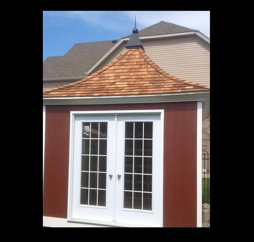 Melbourne garden shed 10x10 with transom window in Cambridge Ontario. ID number 191597-1.