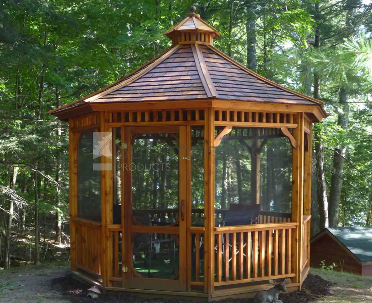 Monterey gazebo 11ft with a Cedar shingles in Burk's Falls Ontario. ID number 192804-1.