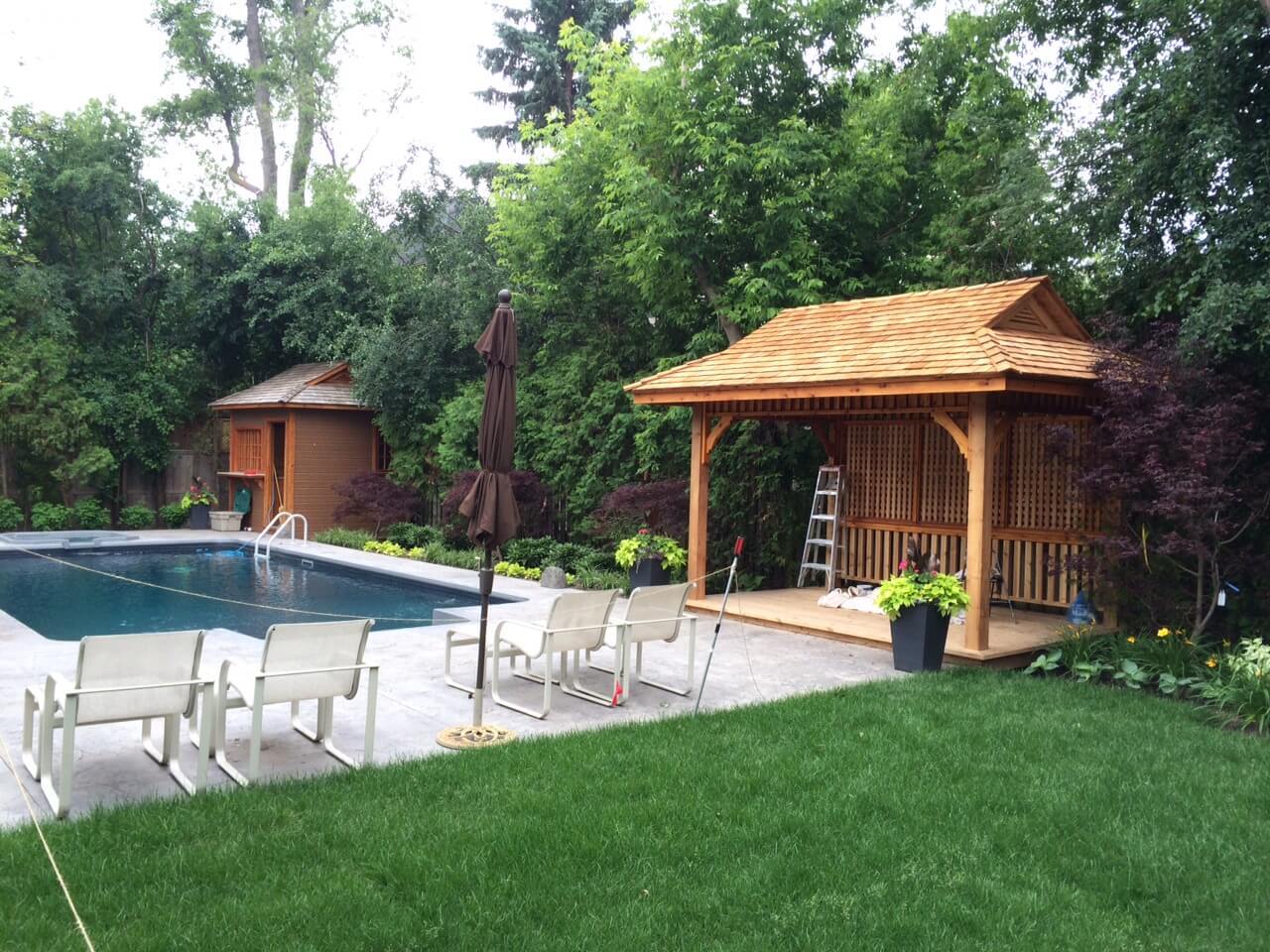 Montpellier gazebo 8x12 with cedar shingles in Toronto Ontario. ID number 192867-2.