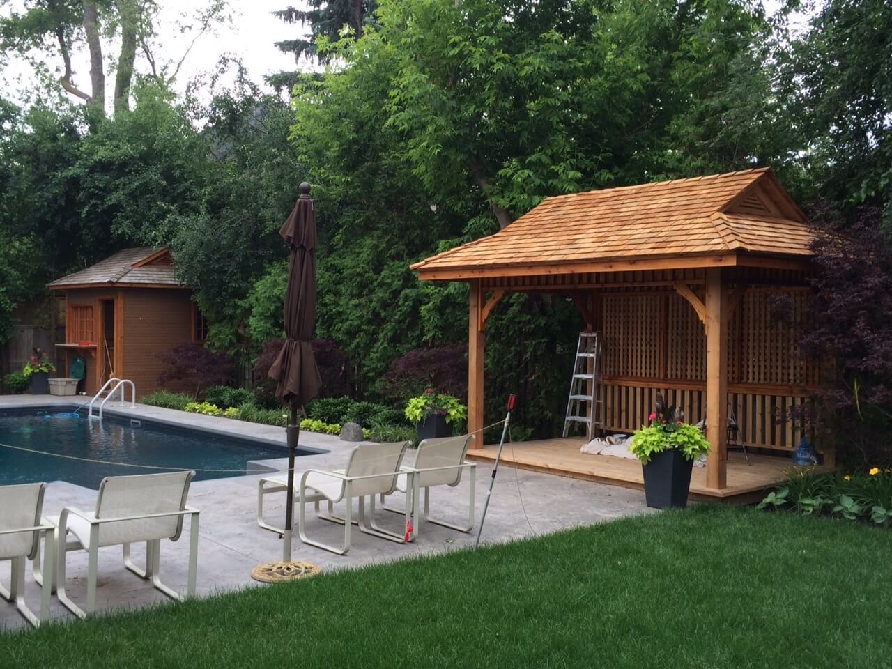 Montpellier gazebo 8x12 with cedar shingles in Toronto Ontario. ID number 192867-3.
