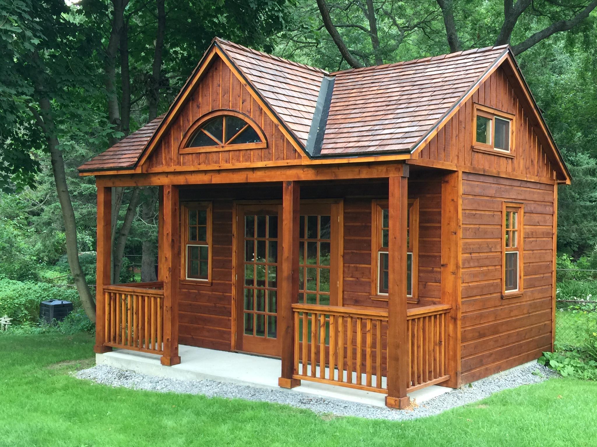 Cedar cabin kit 14x16 with french doors in Scarborough, Ontario. ID number 198036