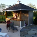Barside pool cabana 10x12 with Vinyl curved cupola in Lebanon Ohio. ID number 194252-3.