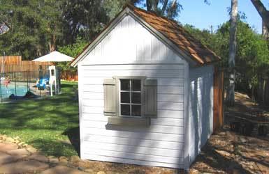 Cedar Telluride garden shed with shingles in Ojai California 200783-1.