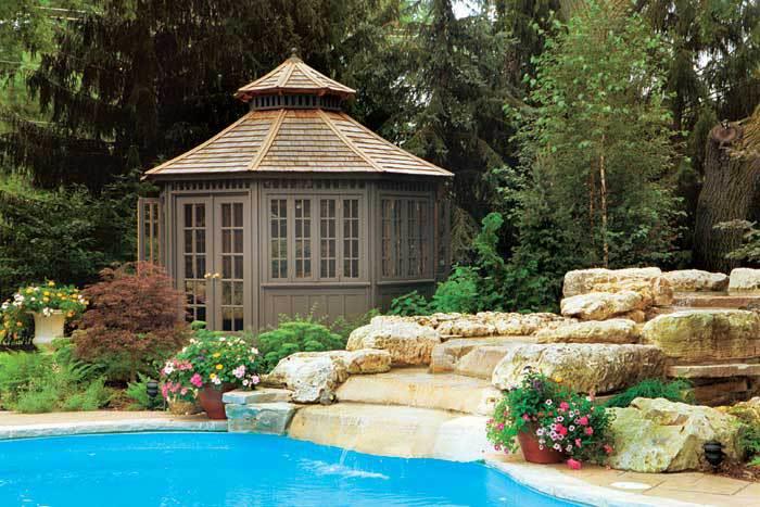 San cristobal pool house 12ft with double french doors in Mississauga Ontario. ID number 414-1.