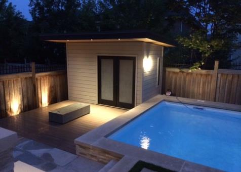 Verana pool cabana 7x12 with french double doorsin  Oakville Ontario. ID number 176695-1.