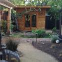 Cedar Verana home studio 8x12 with Sliding French 30-Lite Double Doors in Mento Park California. ID 
