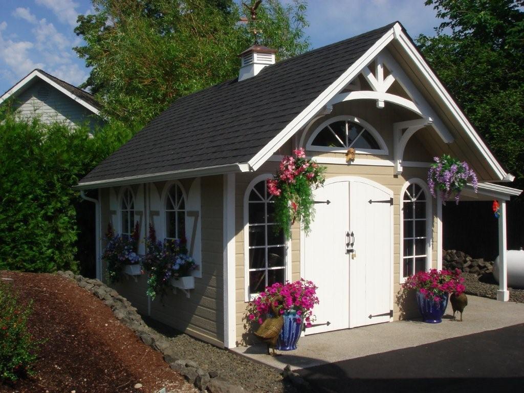 Canexel Telluride Shed 12x16 with extended shelter in Olympia, Washington. ID number 206905-5