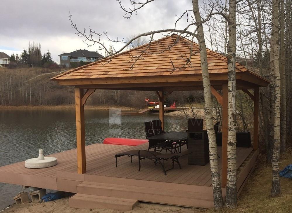 Cedar Montpellier Outdoor Gazebo 12 x 16 with Cedar Shingles in Calgary Alberta - 207769 - 1