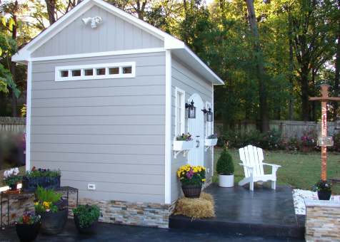 Cedar Palmerston Storage Shed 9 x 14 with Antique flower boxes in Germantown Tennessee ID number - 2