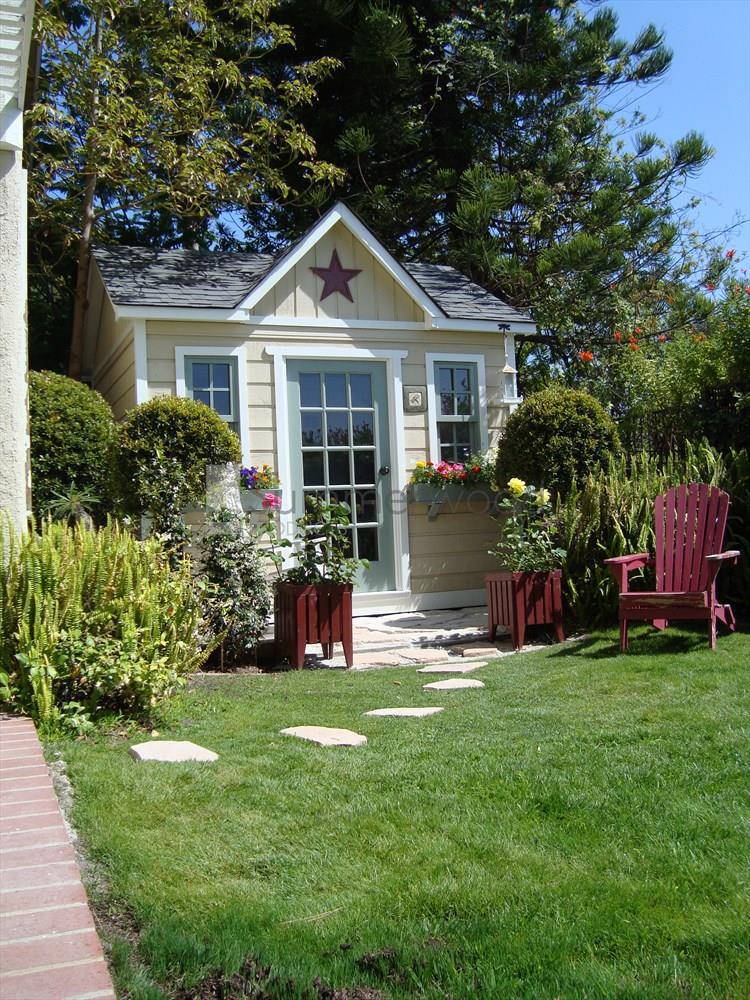Palmerston garden shed with Single French 15-Lite Door in Mission Viejo, California. ID number 21055