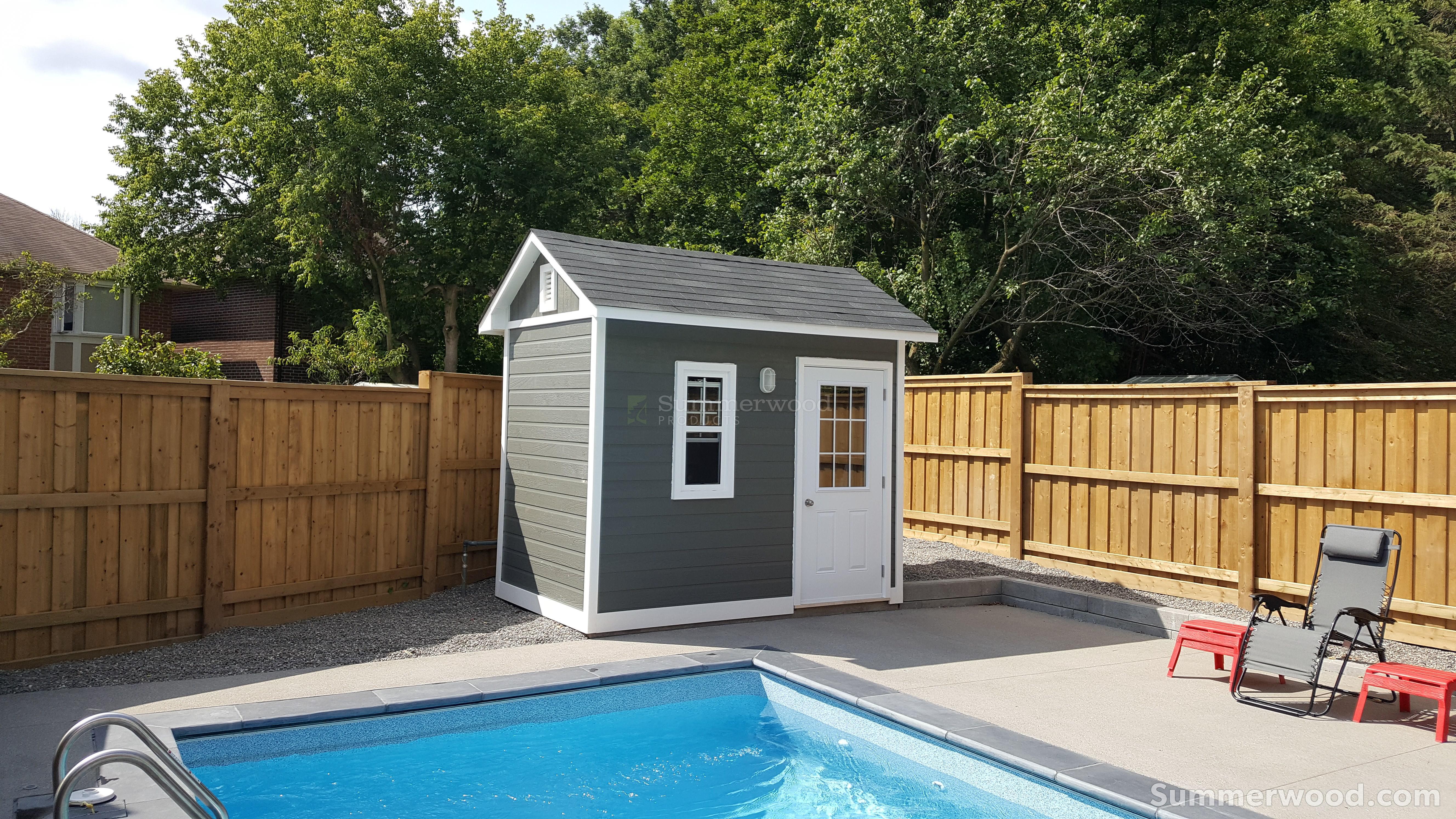 Canexel Palmerston 6x10 pool house with single hung window in Woodbridge, ON. ID number 217743-1