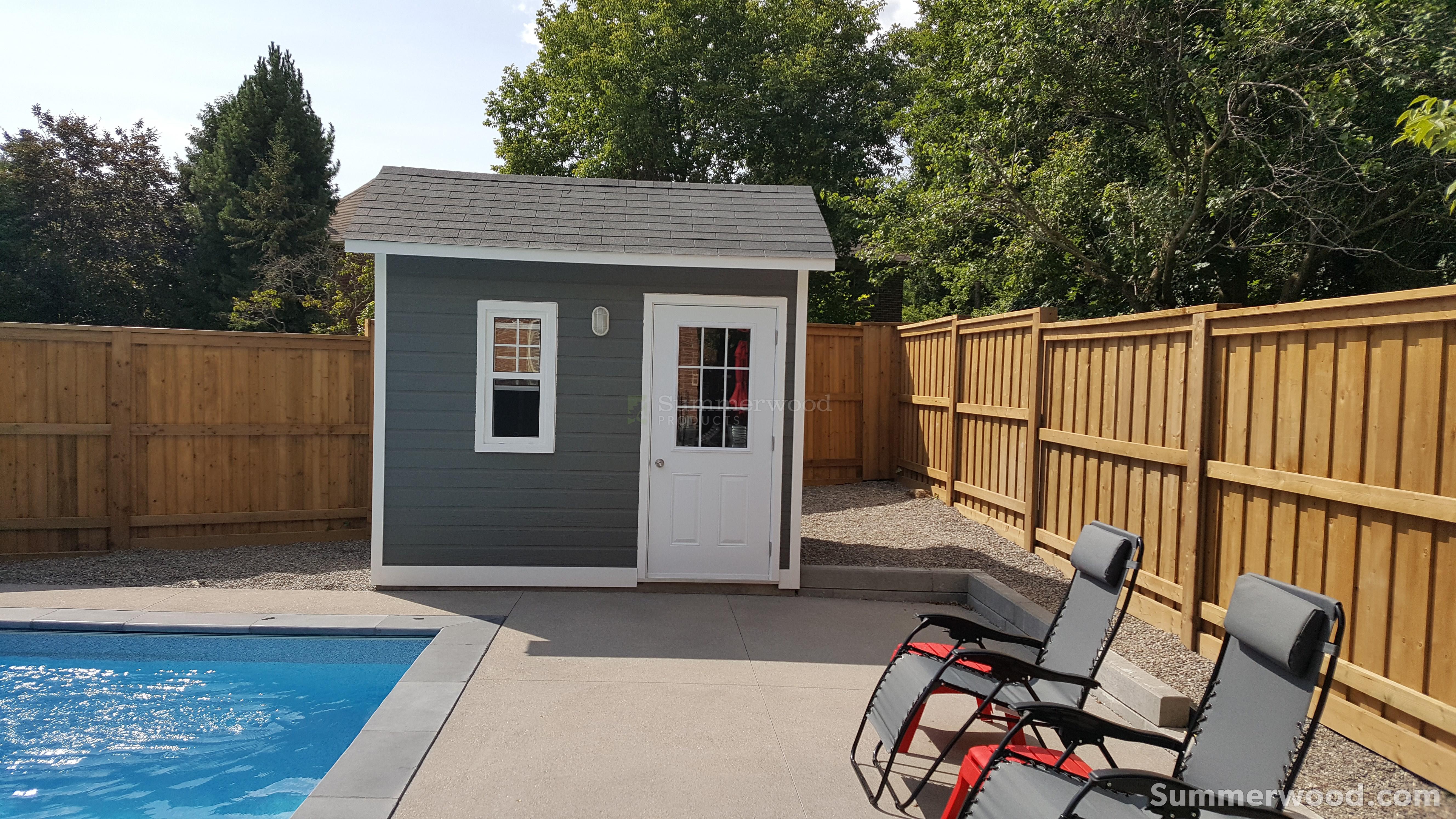 Canexel Palmerston 6x10 pool house with single hung window in Woodbridge, ON. ID number 217743-2