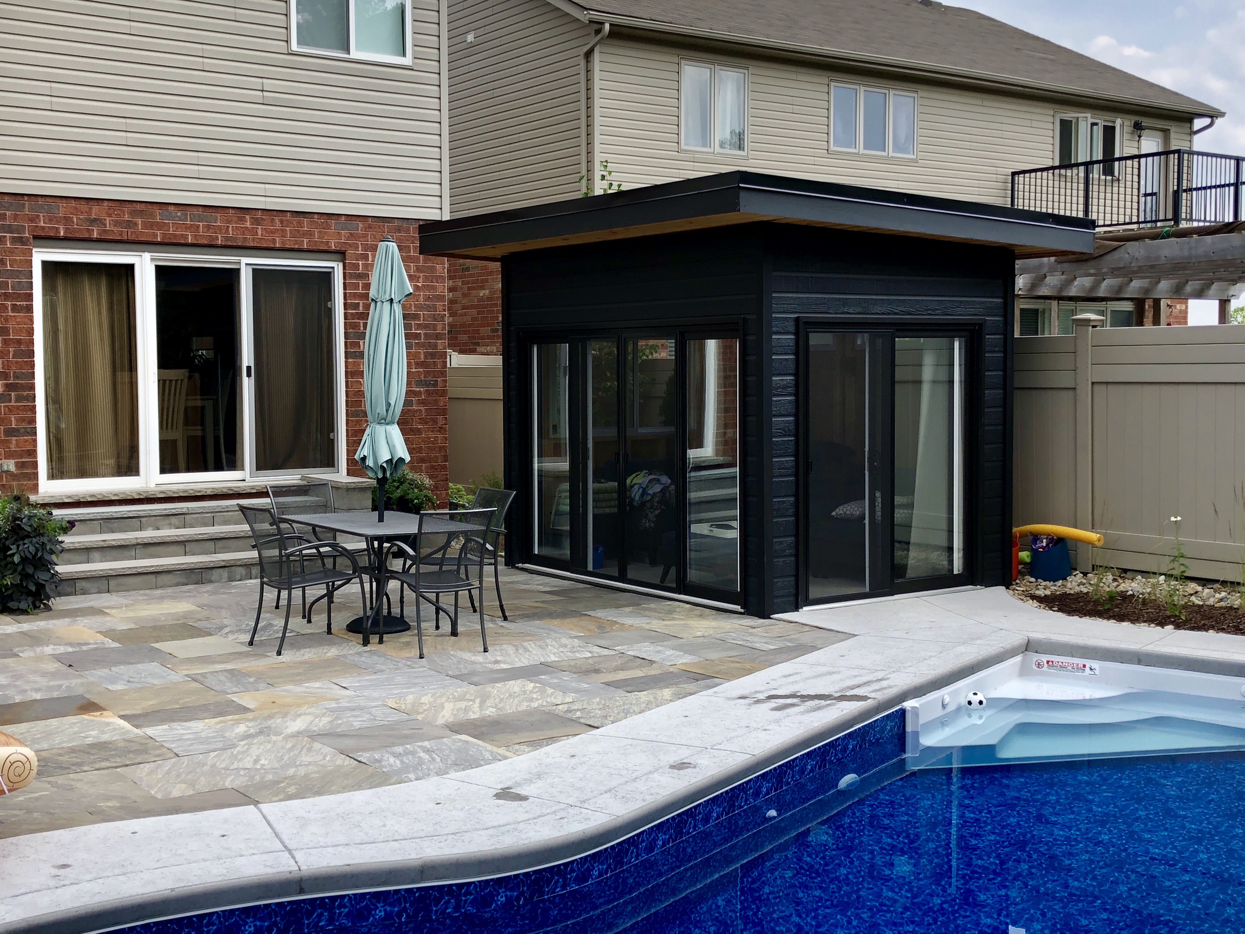 Canexel Verana 8x11 shed kit with Patio Doors in Guelph Ontario. ID number 221370-4