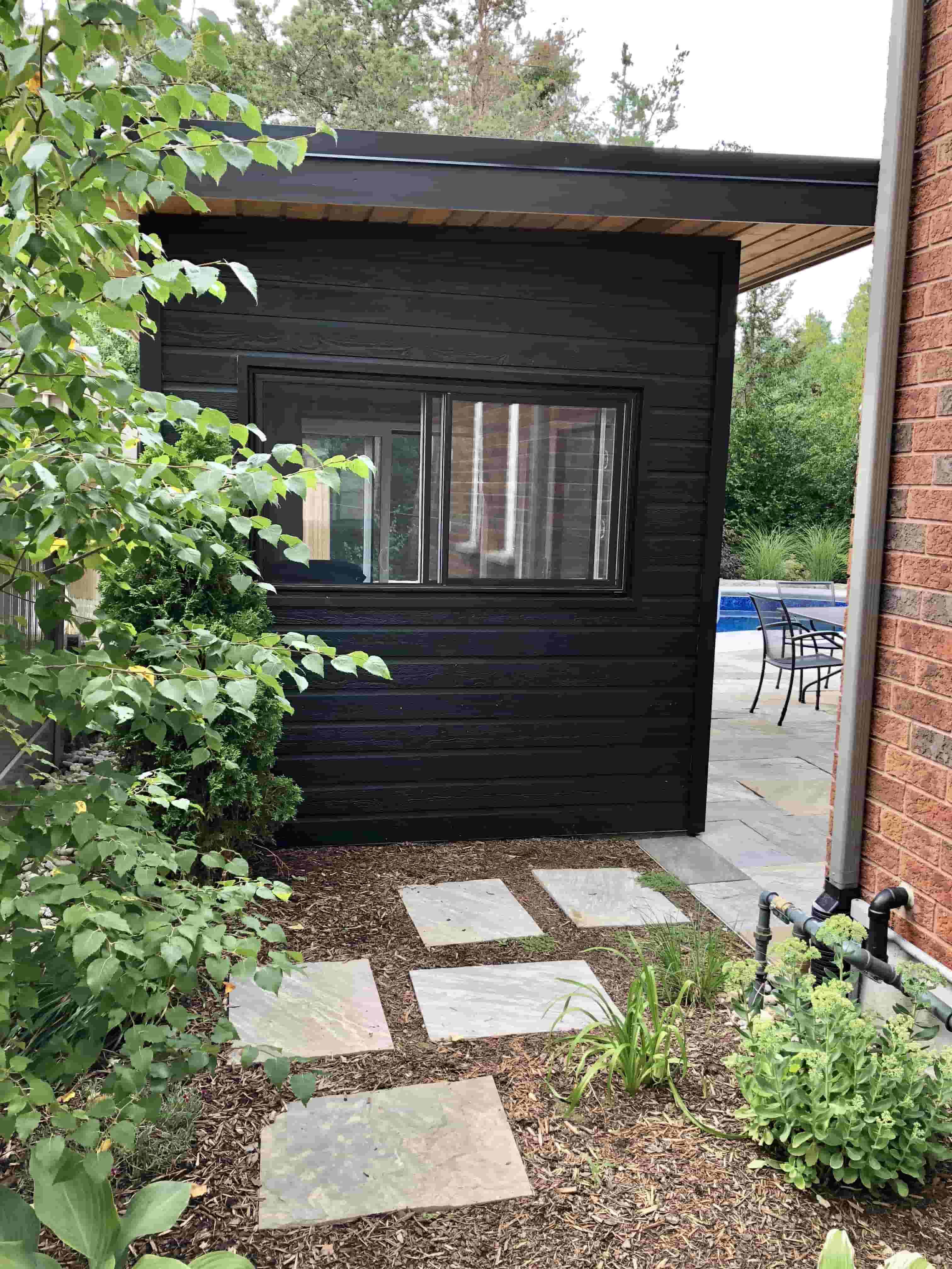 Canexel Verana 8x11 shed kit with Patio Doors in Guelph Ontario. ID number 221370-3