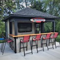 Cedar Barside 12x12 pool cabana with sash window in Georgetown Ontario. ID number 231355-1
