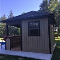 Cedar Barside 12x12 pool cabana with sash window in Georgetown Ontario. ID number 231355-6