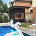 Cedar Verana 8x8 pool cabana with bifold window in Cambridge Ontario. ID number 231513-2
