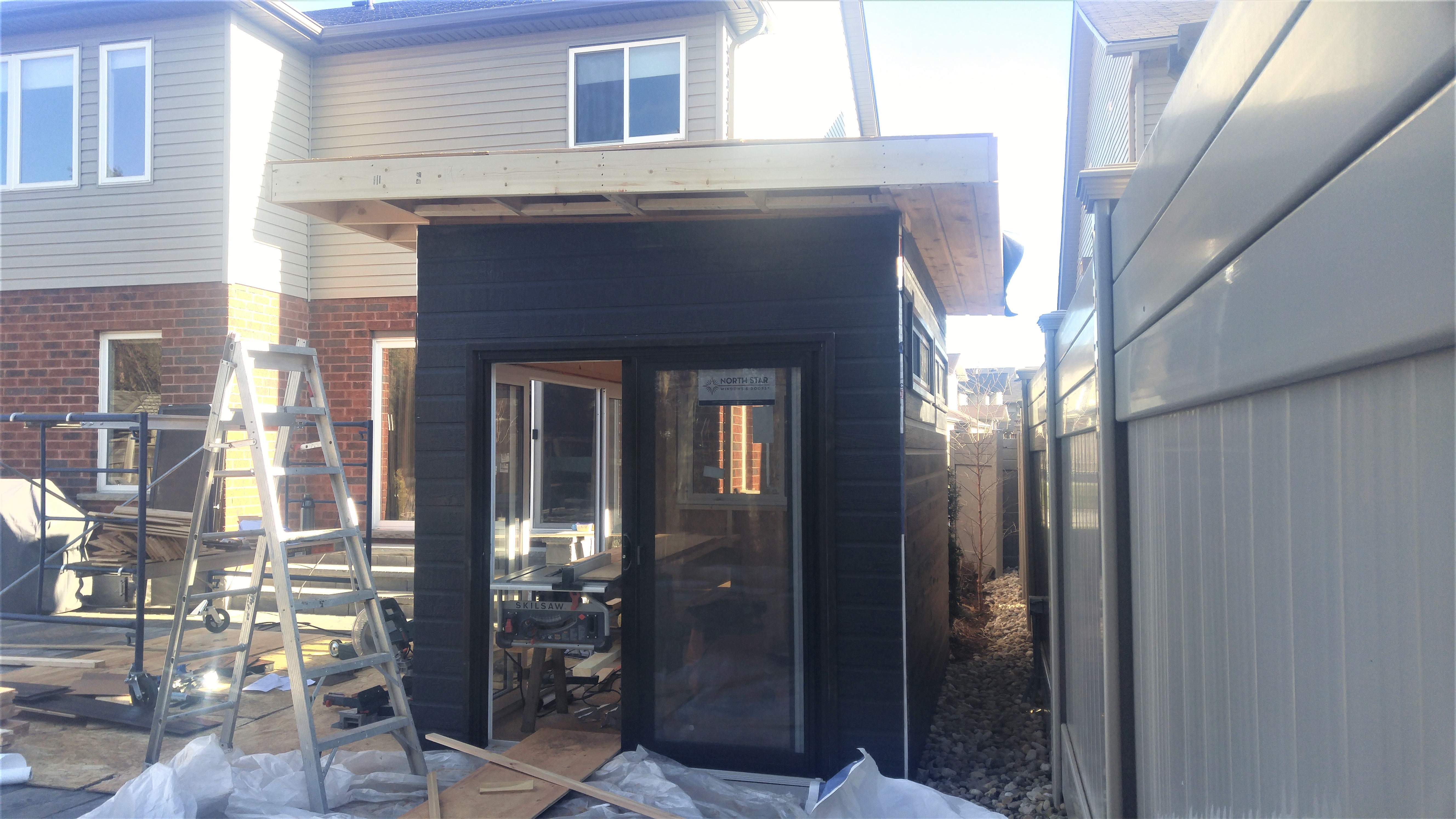 Canexel Verana 8x11 shed kit with Patio Doors in Guelph Ontario. ID number 221370-5