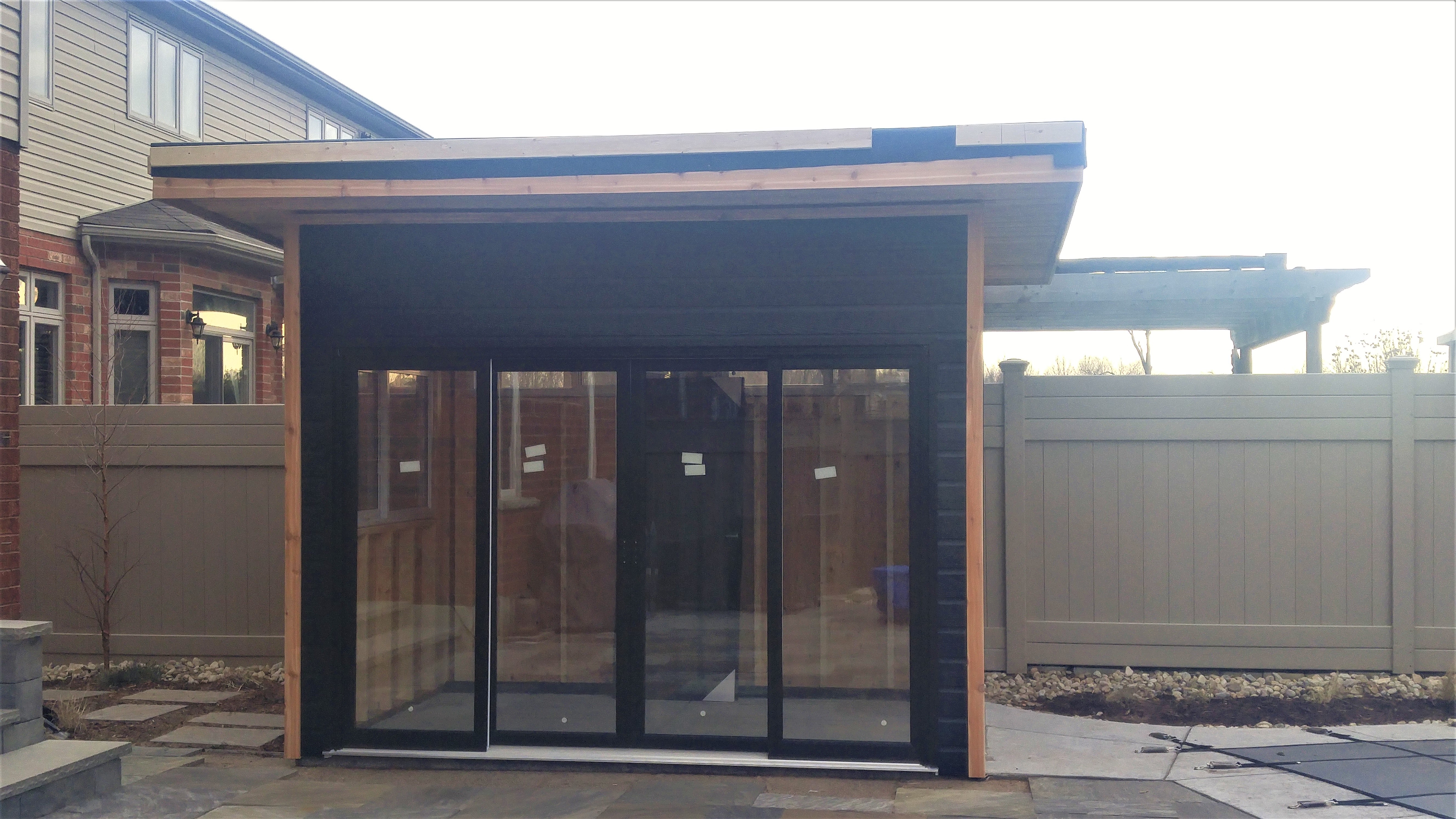 Canexel Verana 8x11 shed kit with Patio Doors in Guelph Ontario. ID number 221370-6