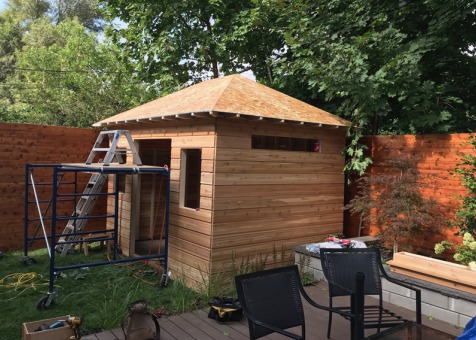 Cedar Sonoma 9x12 garden shed with fixed windows in Toronto Ontario. ID number 232050-5