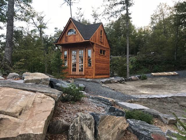 Cedar Bala Bunkie 10x10 cabin with muttin window in Parry Sound, ON. ID number 231958-5