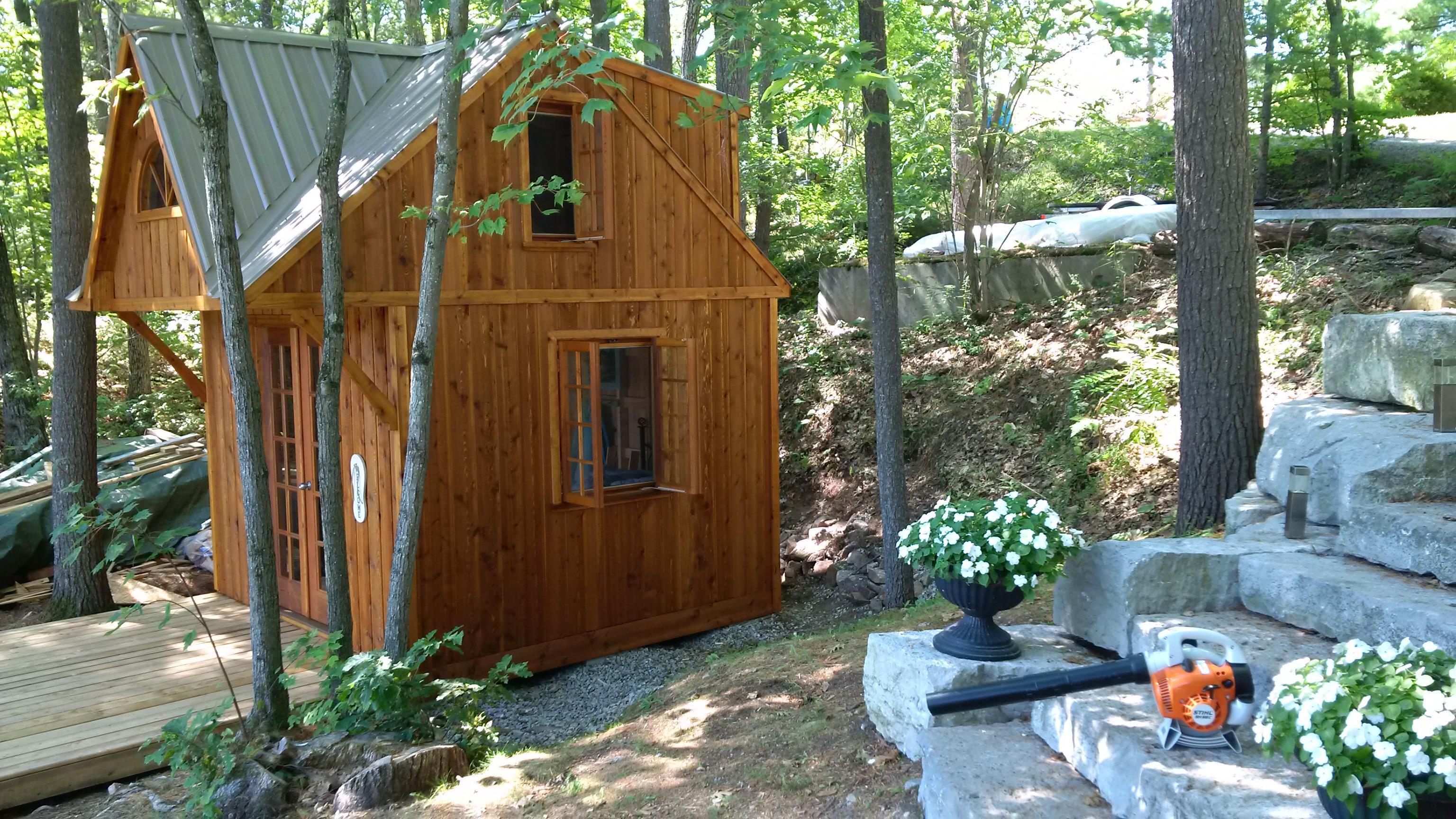 Cedar Glen Echo cabin 10x10 with french lite in Dunsford Ontario. ID number 207582-4